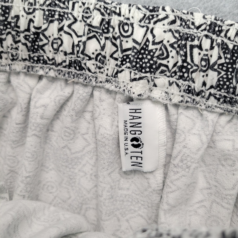 Hang Ten Geometric Floral Shorts Women Large Black White Vintage Elastic Waist - Picture 2 of 11